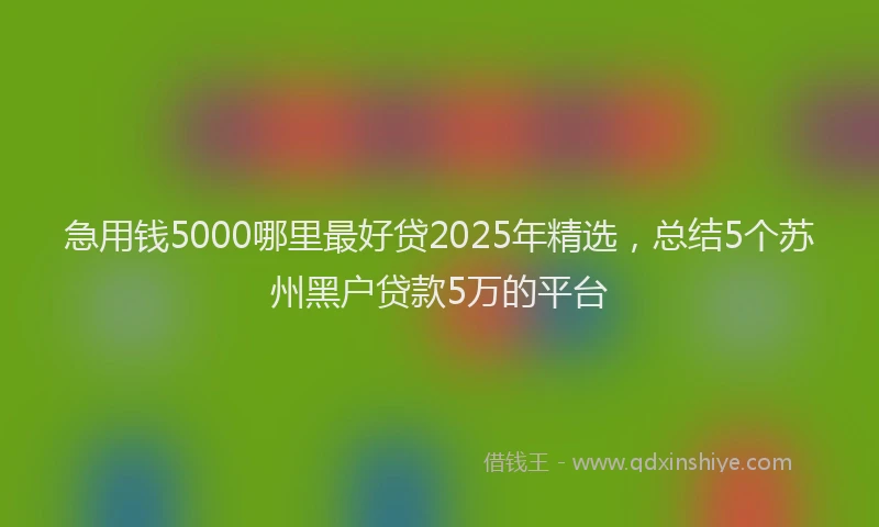 急用钱5000哪里最好贷2025年精选，总结5个苏州黑户贷款5万的平台
