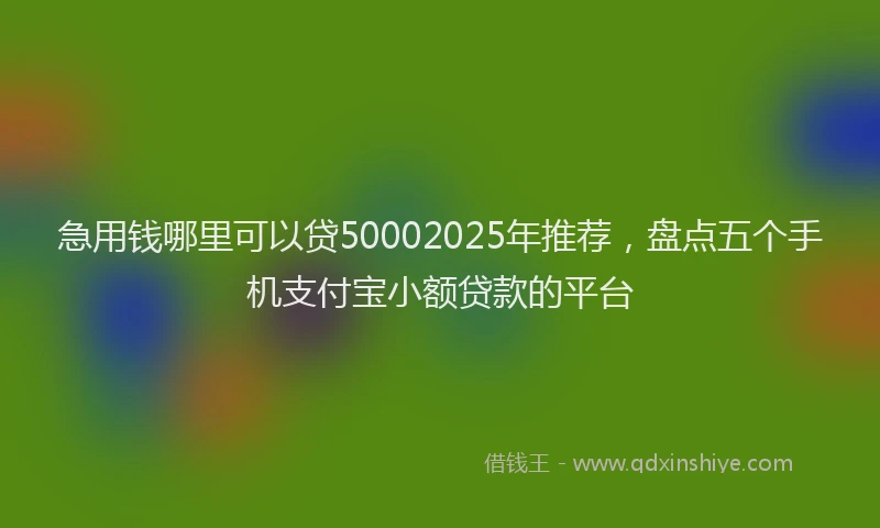 急用钱哪里可以贷50002025年推荐，盘点五个手机支付宝小额贷款的平台