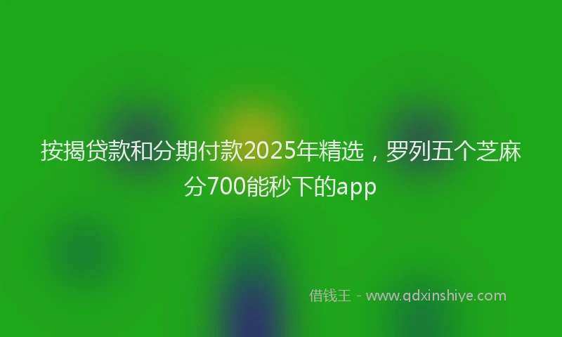 按揭贷款和分期付款2025年精选，罗列五个芝麻分700能秒下的app