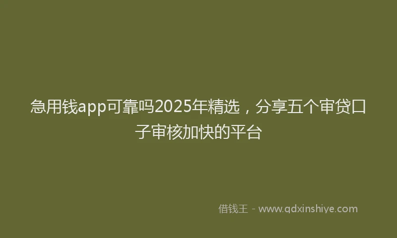 急用钱app可靠吗2025年精选，分享五个审贷口子审核加快的平台