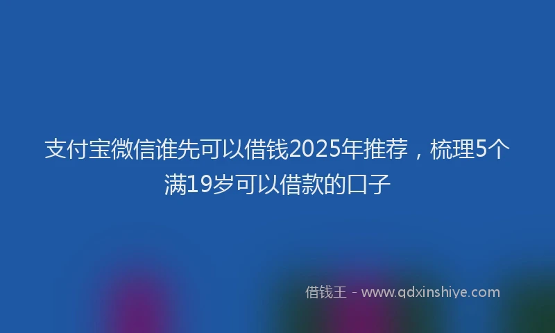 支付宝微信谁先可以借钱2025年推荐，梳理5个满19岁可以借款的口子