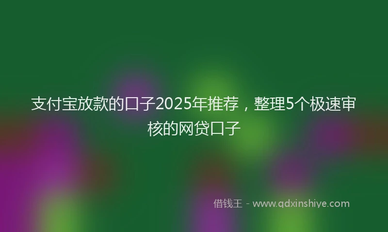 支付宝放款的口子2025年推荐，整理5个极速审核的网贷口子