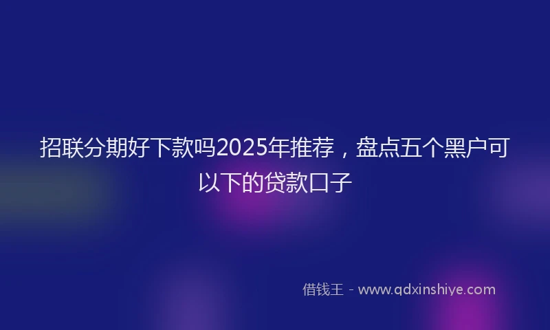 招联分期好下款吗2025年推荐，盘点五个黑户可以下的贷款口子