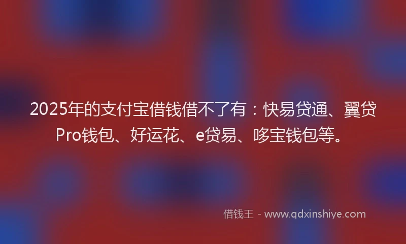 2025年的支付宝借钱借不了有：快易贷通、翼贷Pro钱包、好运花、e贷易、哆宝钱包等。
