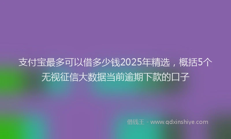 支付宝最多可以借多少钱2025年精选，概括5个无视征信大数据当前逾期下款的口子