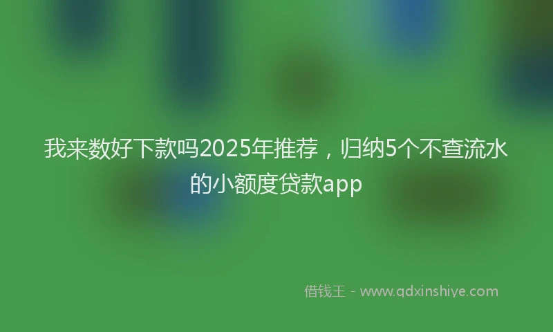 我来数好下款吗2025年推荐，归纳5个不查流水的小额度贷款app