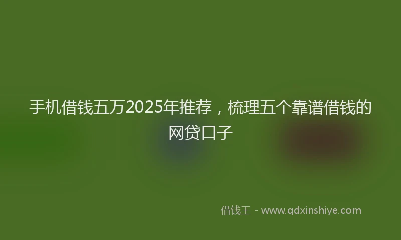 手机借钱五万2025年推荐，梳理五个靠谱借钱的网贷口子