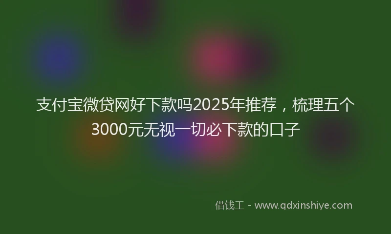 支付宝微贷网好下款吗2025年推荐，梳理五个3000元无视一切必下款的口子