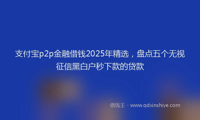 支付宝p2p金融借钱2025年精选，盘点五个无视征信黑白户秒下款的贷款