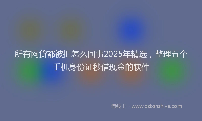 所有网贷都被拒怎么回事2025年精选，整理五个手机身份证秒借现金的软件