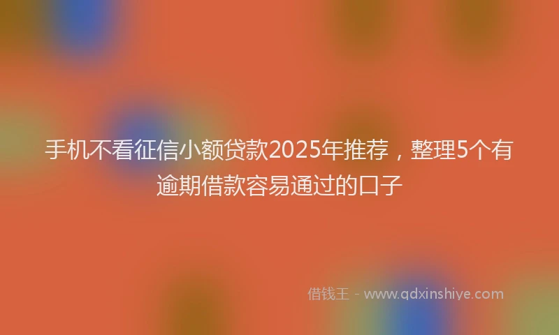 手机不看征信小额贷款2025年推荐，整理5个有逾期借款容易通过的口子
