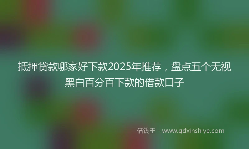 抵押贷款哪家好下款2025年推荐，盘点五个无视黑白百分百下款的借款口子