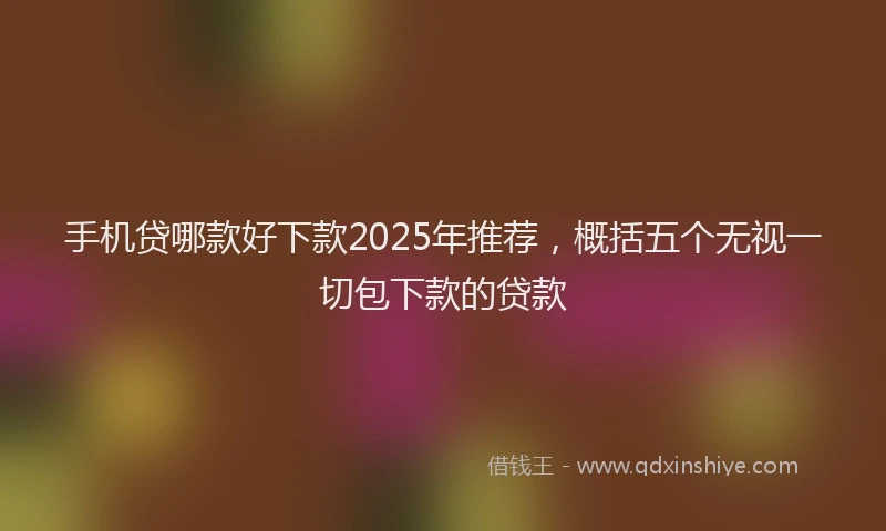 手机贷哪款好下款2025年推荐，概括五个无视一切包下款的贷款