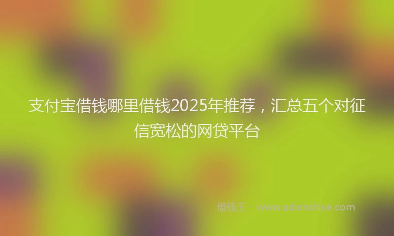 支付宝借钱哪里借钱2025年推荐，汇总五个对征信宽松的网贷平台