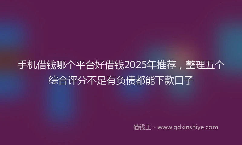 手机借钱哪个平台好借钱2025年推荐，整理五个综合评分不足有负债都能下款口子