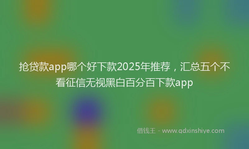 抢贷款app哪个好下款2025年推荐，汇总五个不看征信无视黑白百分百下款app