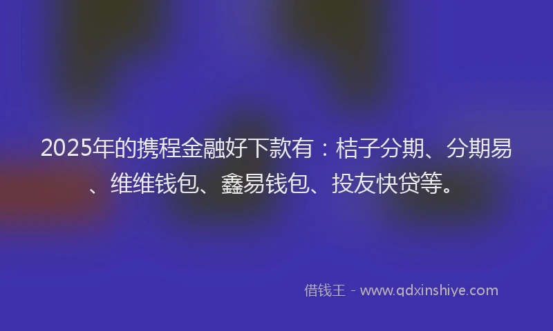 2025年的携程金融好下款有：桔子分期、分期易、维维钱包、鑫易钱包、投友快贷等。