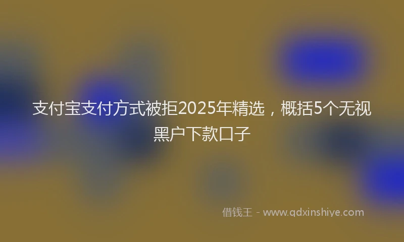 支付宝支付方式被拒2025年精选，概括5个无视黑户下款口子