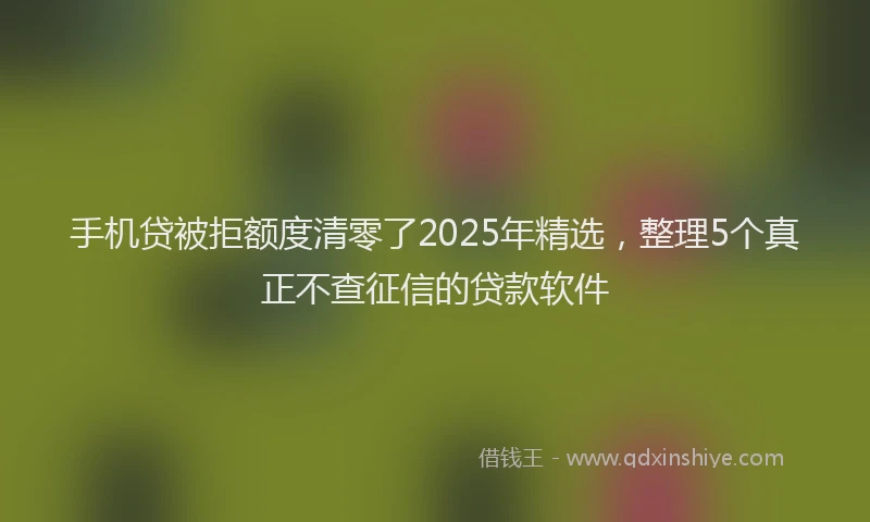 手机贷被拒额度清零了2025年精选，整理5个真正不查征信的贷款软件