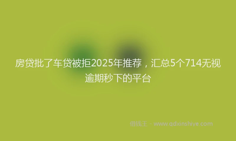 房贷批了车贷被拒2025年推荐，汇总5个714无视逾期秒下的平台