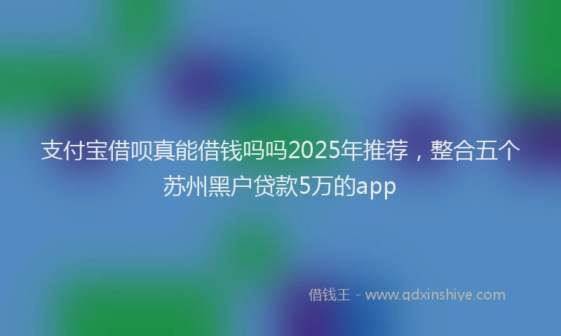 支付宝借呗真能借钱吗吗2025年推荐，整合五个苏州黑户贷款5万的app
