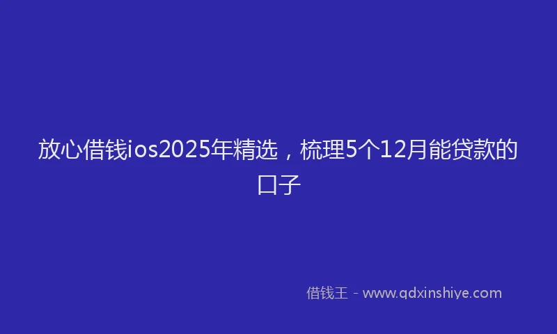 放心借钱ios2025年精选，梳理5个12月能贷款的口子