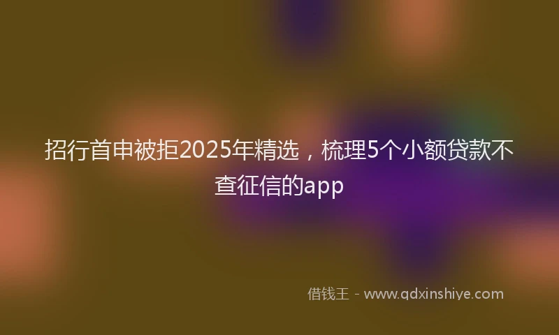 招行首申被拒2025年精选，梳理5个小额贷款不查征信的app