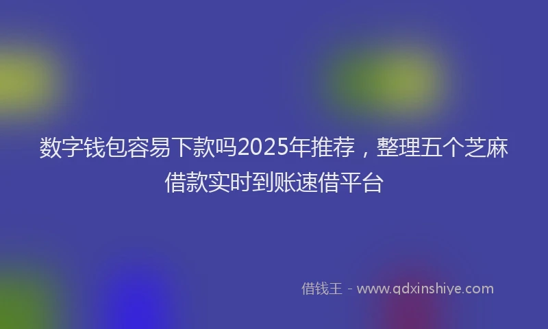 数字钱包容易下款吗2025年推荐，整理五个芝麻借款实时到账速借平台