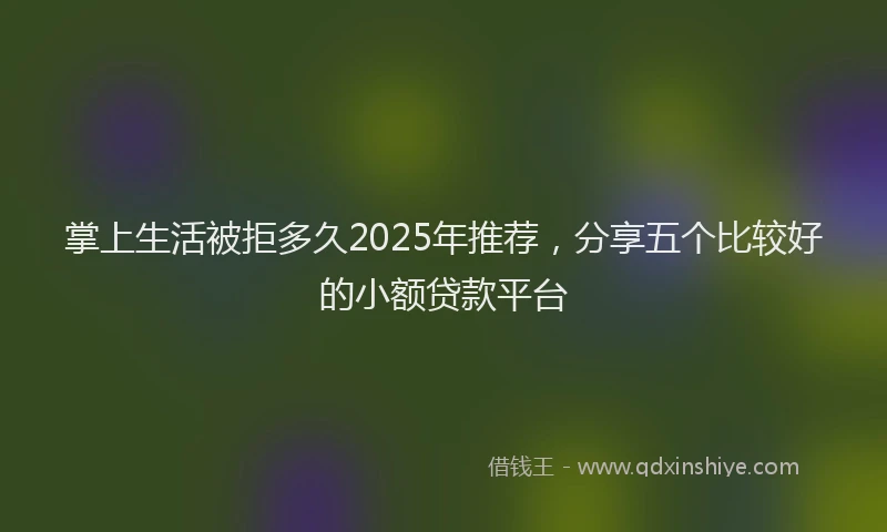掌上生活被拒多久2025年推荐，分享五个比较好的小额贷款平台