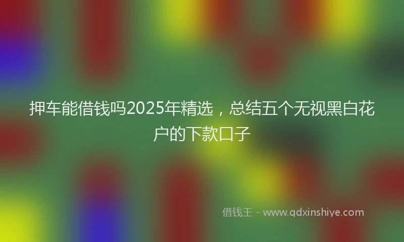 押车能借钱吗2025年精选，总结五个无视黑白花户的下款口子