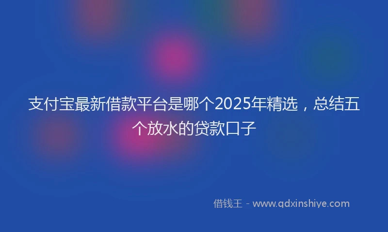 支付宝最新借款平台是哪个2025年精选，总结五个放水的贷款口子