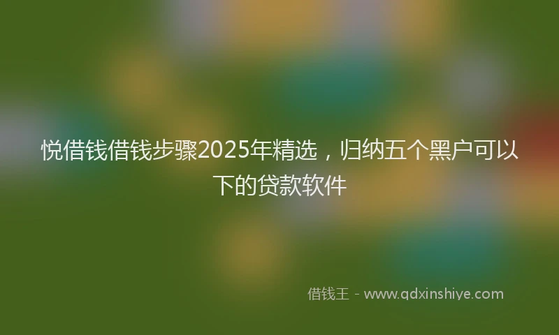 悦借钱借钱步骤2025年精选，归纳五个黑户可以下的贷款软件