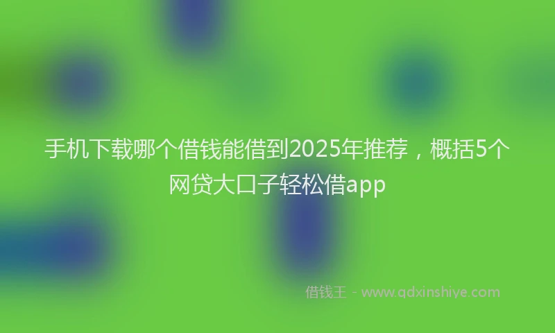 手机下载哪个借钱能借到2025年推荐，概括5个网贷大口子轻松借app