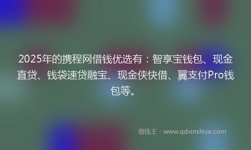 2025年的携程网借钱优选有：智享宝钱包、现金直贷、钱袋速贷融宝、现金侠快借、翼支付Pro钱包等。
