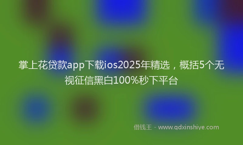 掌上花贷款app下载ios2025年精选，概括5个无视征信黑白100%秒下平台