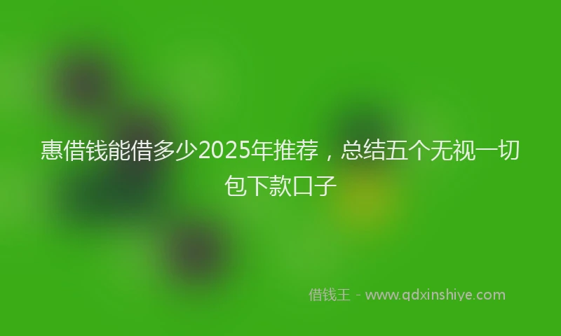 惠借钱能借多少2025年推荐，总结五个无视一切包下款口子