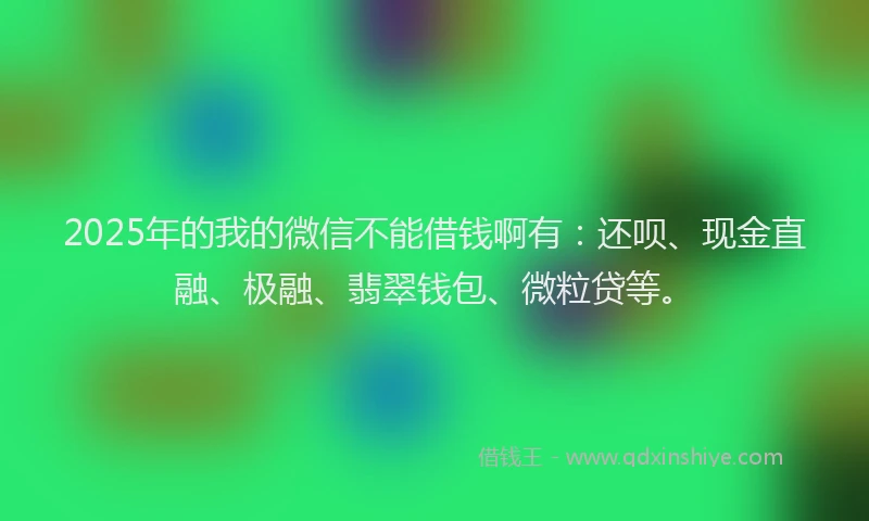 2025年的我的微信不能借钱啊有：还呗、现金直融、极融、翡翠钱包、微粒贷等。
