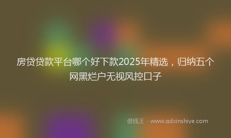 房贷贷款平台哪个好下款2025年精选，归纳五个网黑烂户无视风控口子