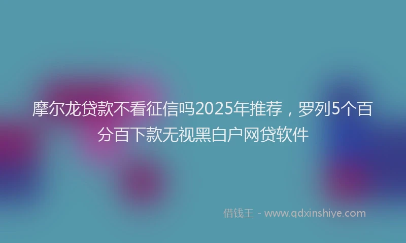 摩尔龙贷款不看征信吗2025年推荐，罗列5个百分百下款无视黑白户网贷软件