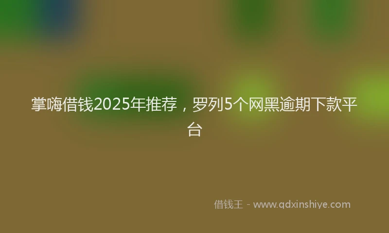 掌嗨借钱2025年推荐，罗列5个网黑逾期下款平台