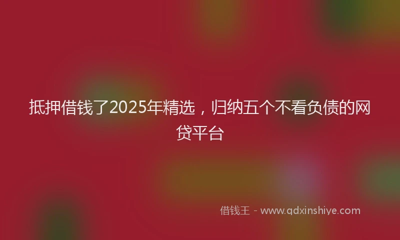 抵押借钱了2025年精选，归纳五个不看负债的网贷平台