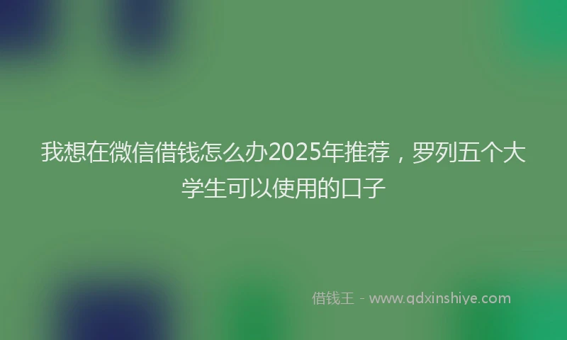 我想在微信借钱怎么办2025年推荐，罗列五个大学生可以使用的口子