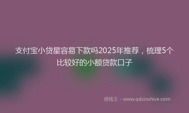 支付宝小贷星容易下款吗2025年推荐，梳理5个比较好的小额贷款口子