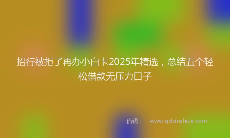 招行被拒了再办小白卡2025年精选，总结五个轻松借款无压力口子