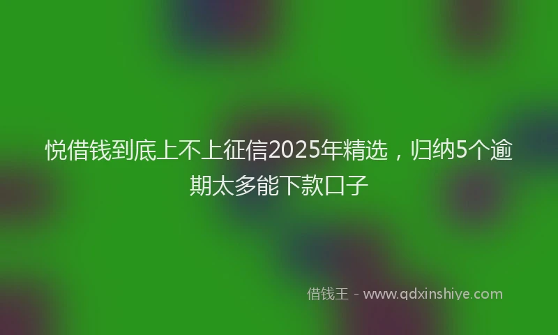 悦借钱到底上不上征信2025年精选，归纳5个逾期太多能下款口子