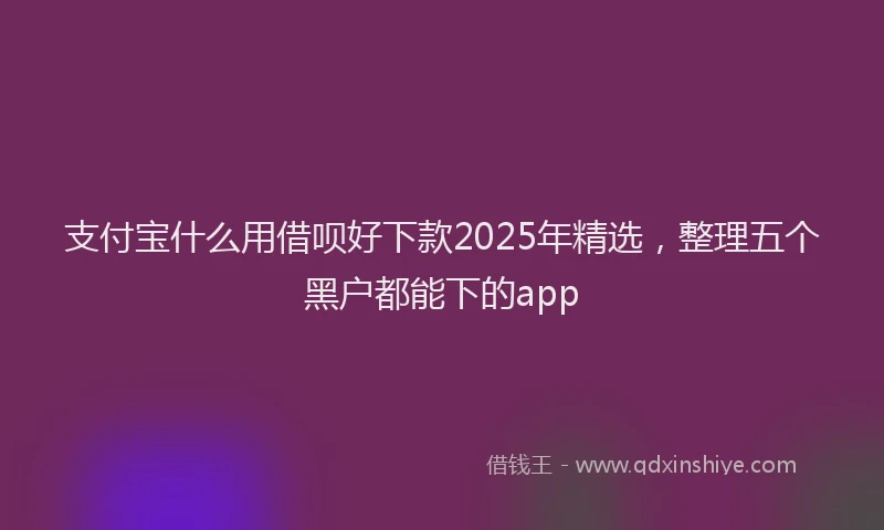 支付宝什么用借呗好下款2025年精选，整理五个黑户都能下的app