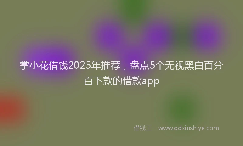 掌小花借钱2025年推荐，盘点5个无视黑白百分百下款的借款app