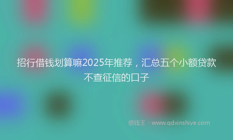 招行借钱划算嘛2025年推荐，汇总五个小额贷款不查征信的口子
