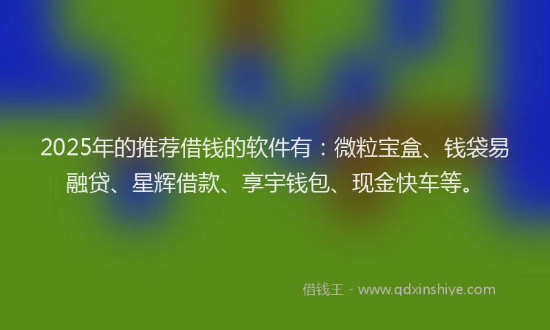 2025年的推荐借钱的软件有：微粒宝盒、钱袋易融贷、星辉借款、享宇钱包、现金快车等。