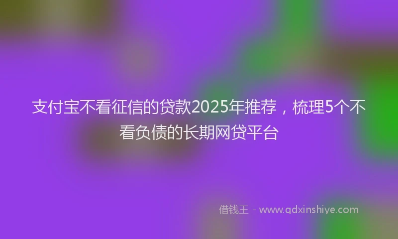 支付宝不看征信的贷款2025年推荐，梳理5个不看负债的长期网贷平台